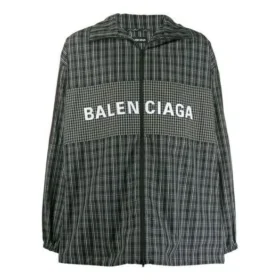 Veste de track en nylon à carreaux « Black » 571439TEM181070