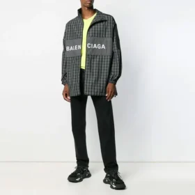 Veste de track en nylon à carreaux « Black » 571439TEM181070