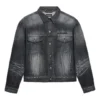 Veste en Denim avec logo dans le dos, coupe ample « Fake Wash Black » 620728TIW435720