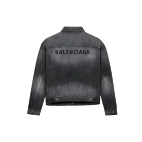 Veste en Denim avec logo dans le dos, coupe ample « Fake Wash Black » 620728TIW435720