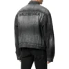 Veste en Denim avec logo dans le dos, coupe ample « Fake Wash Black » 620728TIW435720