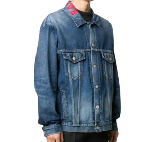 Veste en Denim avec logo sur le col « Bleu » 571324TCW032340
