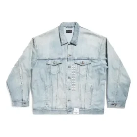 Veste en denim avec étiquette de taille « Blue » 767947TDW144016