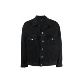 Veste en denim BB Sprayed, coupe large « Dark Grey White » 678354TIWA21440