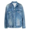 Veste en denim BB Sprayed, coupe large « Electric Blue Fuchsia » 678354TCW030406
