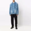 Veste en denim BB Sprayed, coupe large « Electric Blue Fuchsia » 678354TCW030406