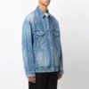 Veste en denim BB Sprayed, coupe large « Electric Blue Fuchsia » 678354TCW030406