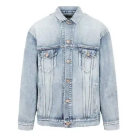 Veste en denim BB Sprayed, coupe large « Light Blue Yellow » 678354TDW143341