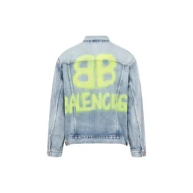 Veste en denim BB Sprayed, coupe large « Light Blue Yellow » 678354TDW143341