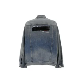 Veste en Denim boutonnée à effet délavé « Blue » 724651THW254245
