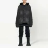 Veste en Denim à capuche boutonnée effet délavé « Black » 724653TNW541129