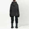 Veste en Denim à capuche boutonnée effet délavé « Black » 724653TNW541129