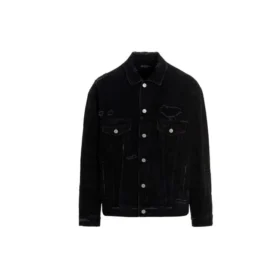 Veste en Denim déchiré « Barcode » « Noir » 664329TBP471055