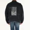 Veste en Denim déchiré « Barcode » « Noir » 664329TBP471055