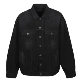 Veste en Denim de Political Campaign avec ruban adhésif « Black » 724651TNW111700