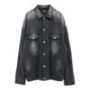 Veste en denim délavé, coupe large « Black » 662772TKVG51000