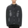Veste en denim délavé, coupe large « Black » 662772TKVG51000