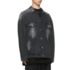 Veste en denim délavé, coupe large « Black » 662772TKVG51000