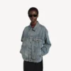 Veste en denim « Kick » pour femme, bleu vintage délavé Veste en denim « Kick » pour femme, bleu vintage délavé