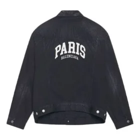 Veste en Denim oversize City Paris « Washed Black White » 690198TBP479034