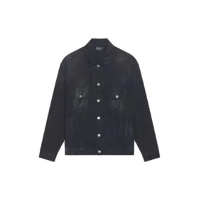 Veste en Denim oversize City Paris « Washed Black White » 690198TBP479034