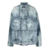 Veste en Denim oversize à découpes « Bleu » 697779TMW264437