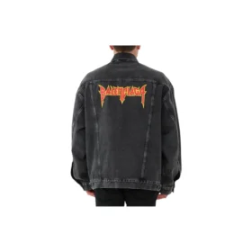 Veste en Denim oversize Metallica « Washed Black Orange » 694504TBP471055