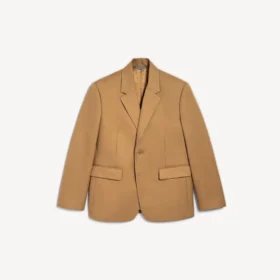 Veste homme à simple boutonnage, coupe classique, couleur camel