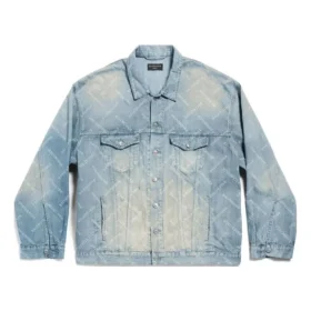 Veste oversize Bal Diagonal Allover « Denim japonais bleu clair à anneaux » 773616TPW534868