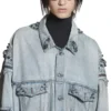 Veste oversize Cagole « Bleu » 764521TDW144016
