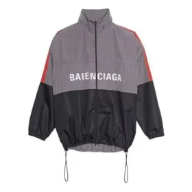 Veste shell bicolore à imprimé logo « Gris » 534317TDO051408