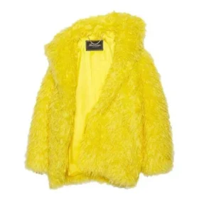 Veste unisexe en fausse fourrure collection automne-hiver 2021, jaune, 663000TKQ077200