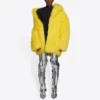 Veste unisexe en fausse fourrure collection automne-hiver 2021, jaune, 663000TKQ077200