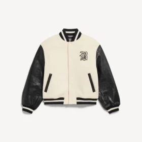 Veste universitaire pour homme Balenciaga | Collaboration NBA, couleur ivoire