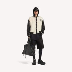 Veste universitaire pour homme Balenciaga | Collaboration NBA, couleur ivoire