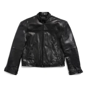 Veste zippée déstructurée FW23 « Black Soft Buffalo Skin » 768749TMS031000 Veste zippée déstructurée FW23 « Black Soft Buffalo Skin » 768749TMS031000