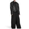 Veste zippée déstructurée FW23 « Black Soft Buffalo Skin » 768749TMS031000