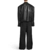 Veste zippée déstructurée FW23 « Black Soft Buffalo Skin » 768749TMS031000