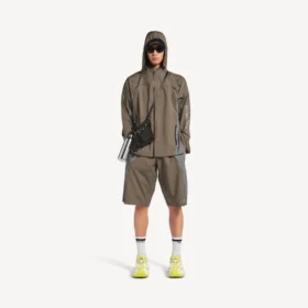 Veste zippée techwear pour homme, couleur grise